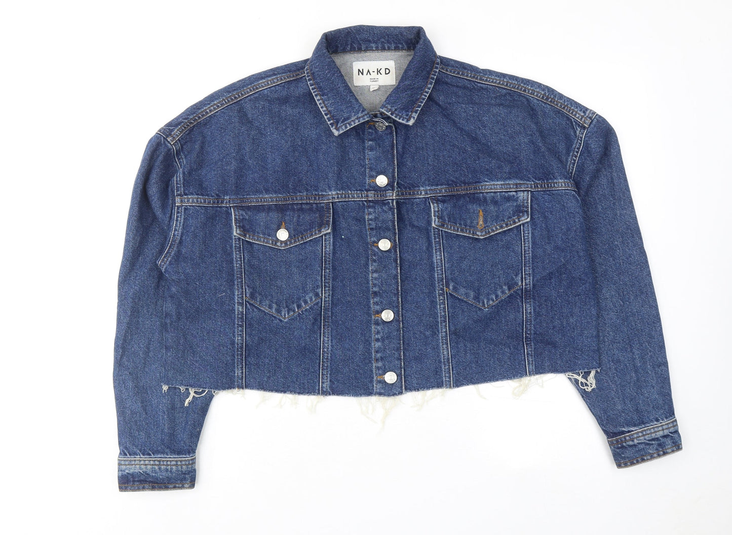 NA-KD Womens Blue Jacket Size 6 Button