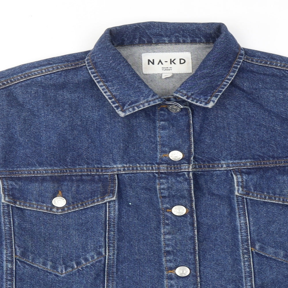 NA-KD Womens Blue Jacket Size 6 Button