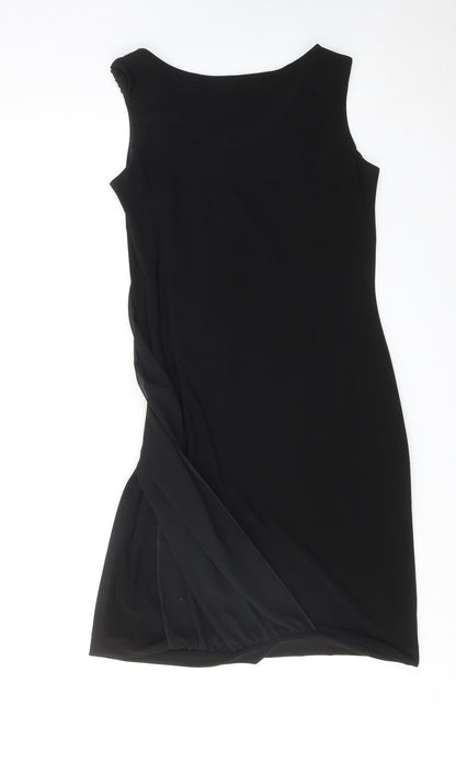 Wallis Womens Black Polyester A-Line Size 10 Round Neck Pullover
