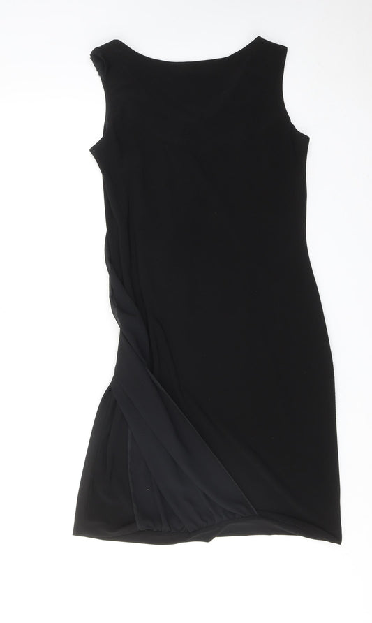 Wallis Womens Black Polyester A-Line Size 10 Round Neck Pullover