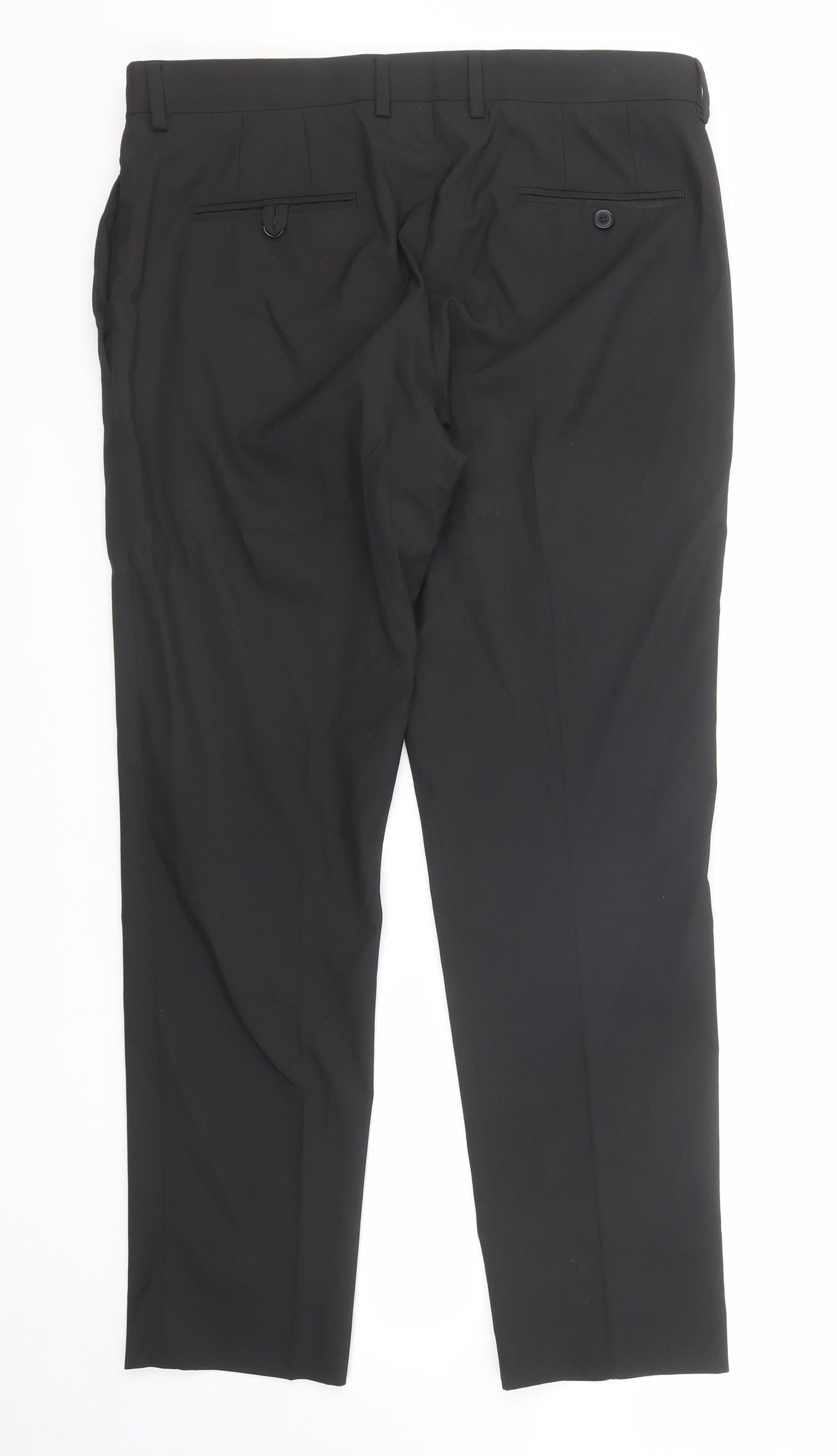 Dunnes Stores Mens Black Polyester Dress Pants Trousers Size 34 in Regular Zip