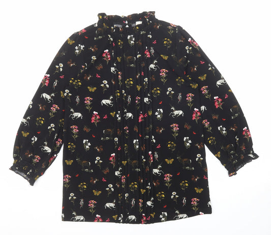 Womens UK Size XS Oasis Black Basic Blouse
