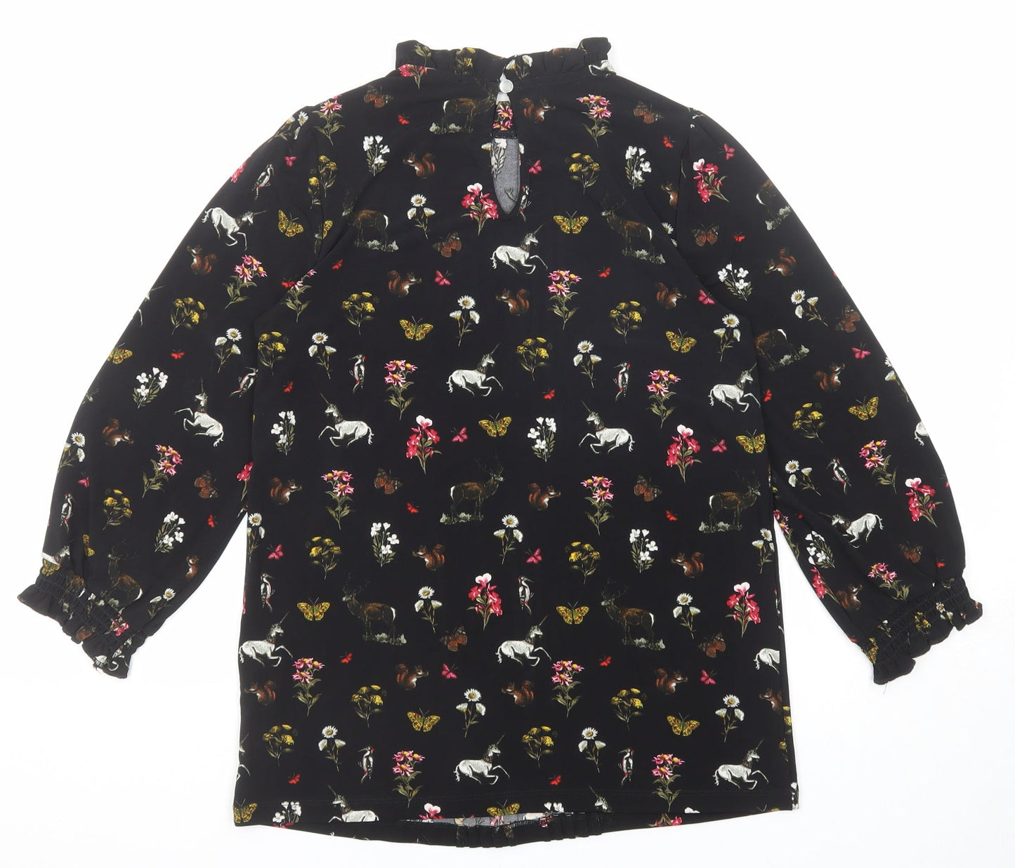 Womens UK Size XS Oasis Black Basic Blouse