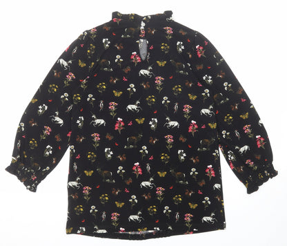 Womens UK Size XS Oasis Black Basic Blouse