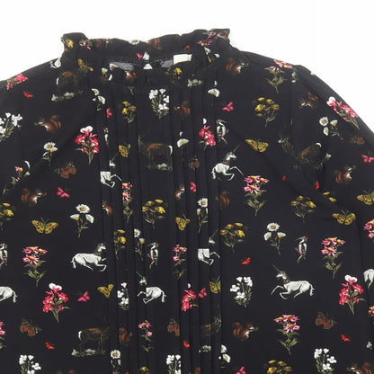 Womens UK Size XS Oasis Black Basic Blouse