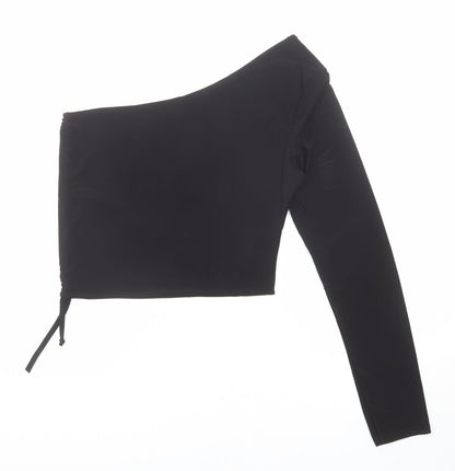 Womens UK Size 14 PRETTYLITTLETHING Black Basic Blouse