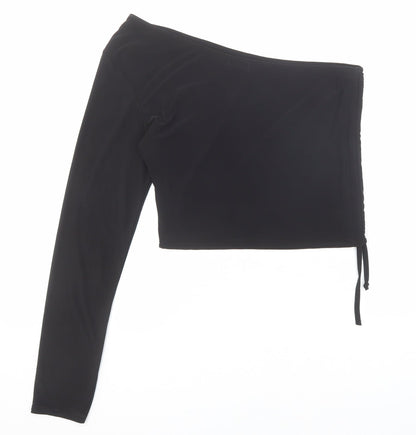 Womens UK Size 14 PRETTYLITTLETHING Black Basic Blouse