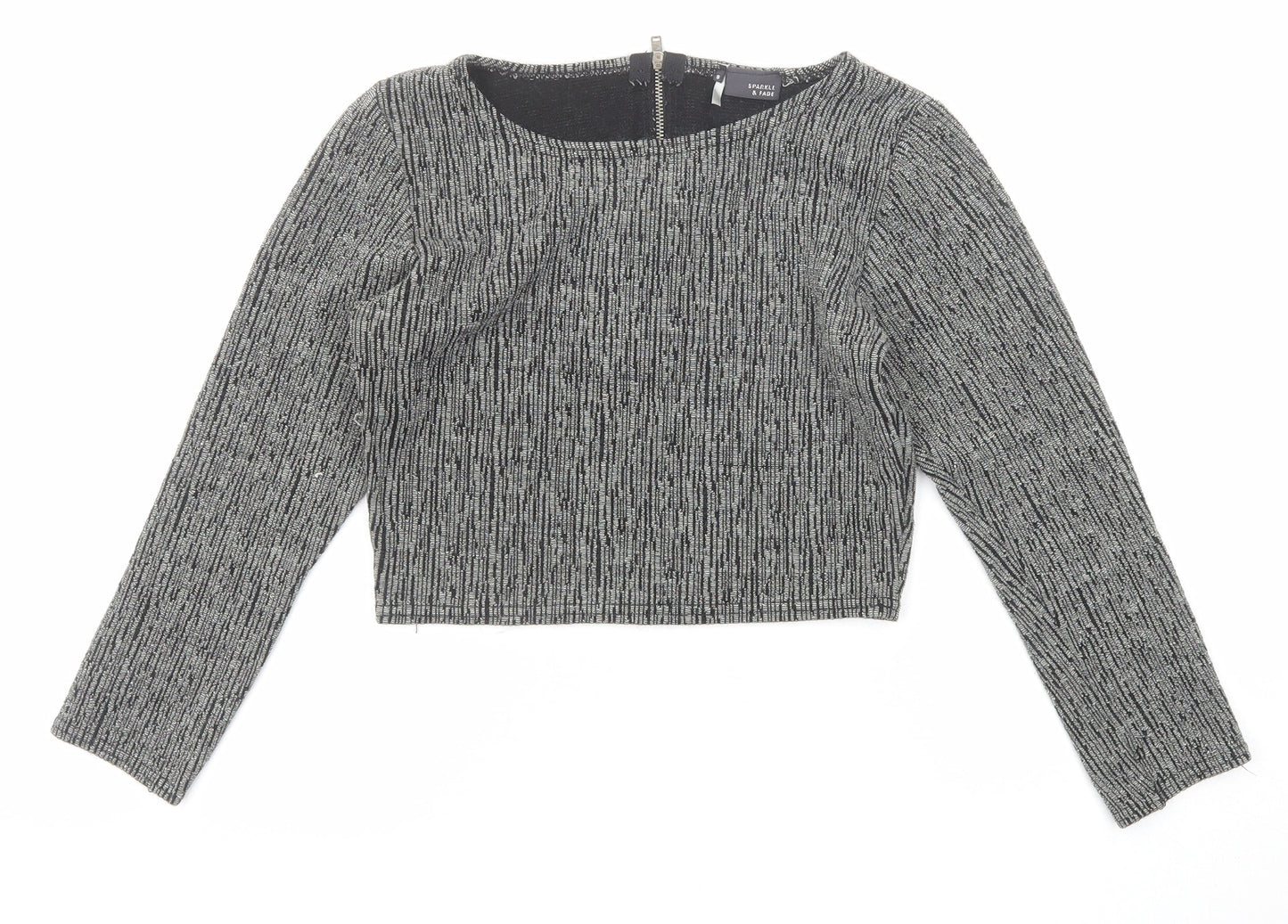Womens UK Size S Sparkle & Fade Black Pullover Jumper