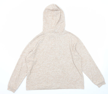 Boohoo Womens Brown Viscose Pullover Hoodie Size 10 Pullover