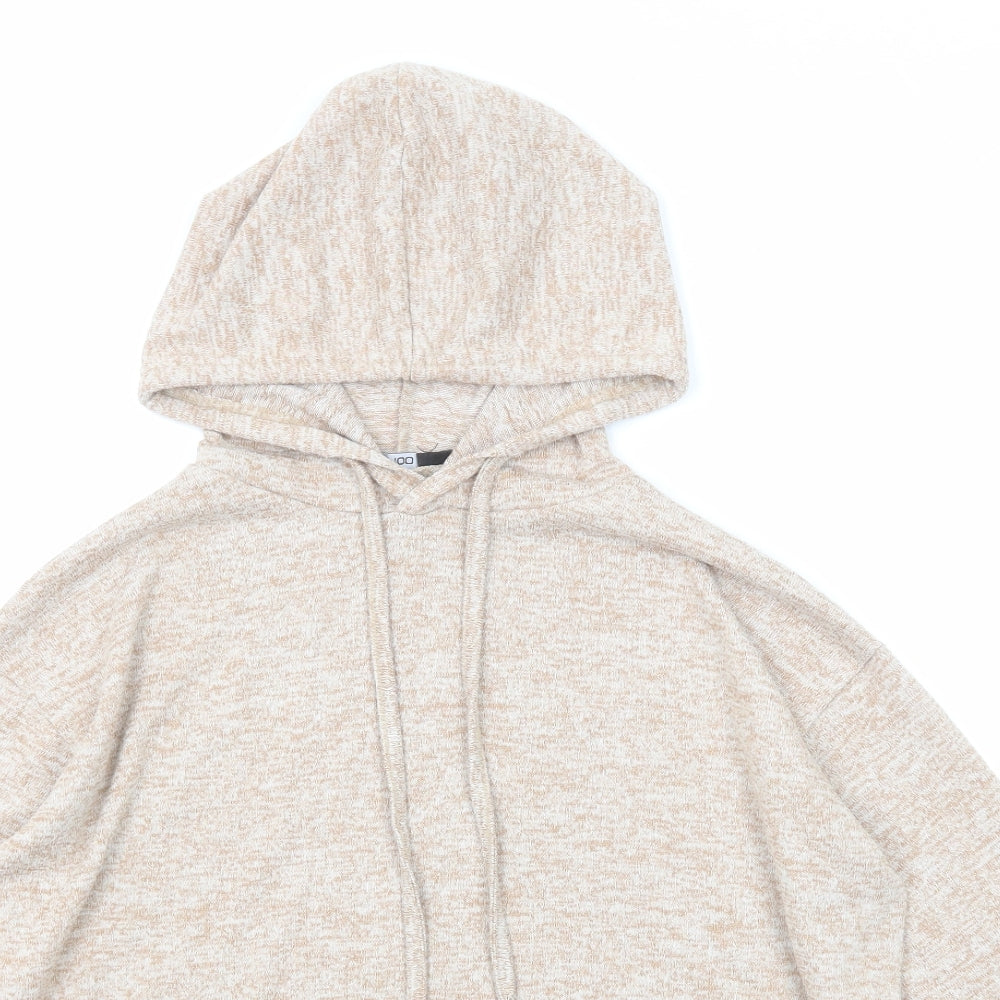 Boohoo Womens Brown Viscose Pullover Hoodie Size 10 Pullover