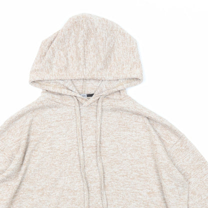 Boohoo Womens Brown Viscose Pullover Hoodie Size 10 Pullover