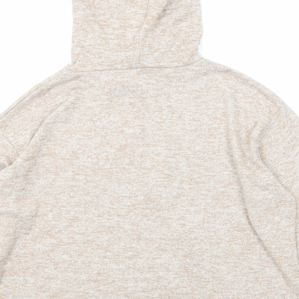 Boohoo Womens Brown Viscose Pullover Hoodie Size 10 Pullover