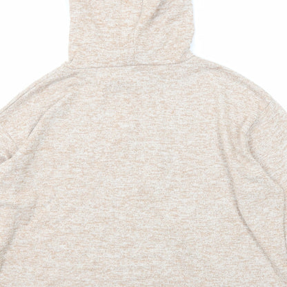 Boohoo Womens Brown Viscose Pullover Hoodie Size 10 Pullover