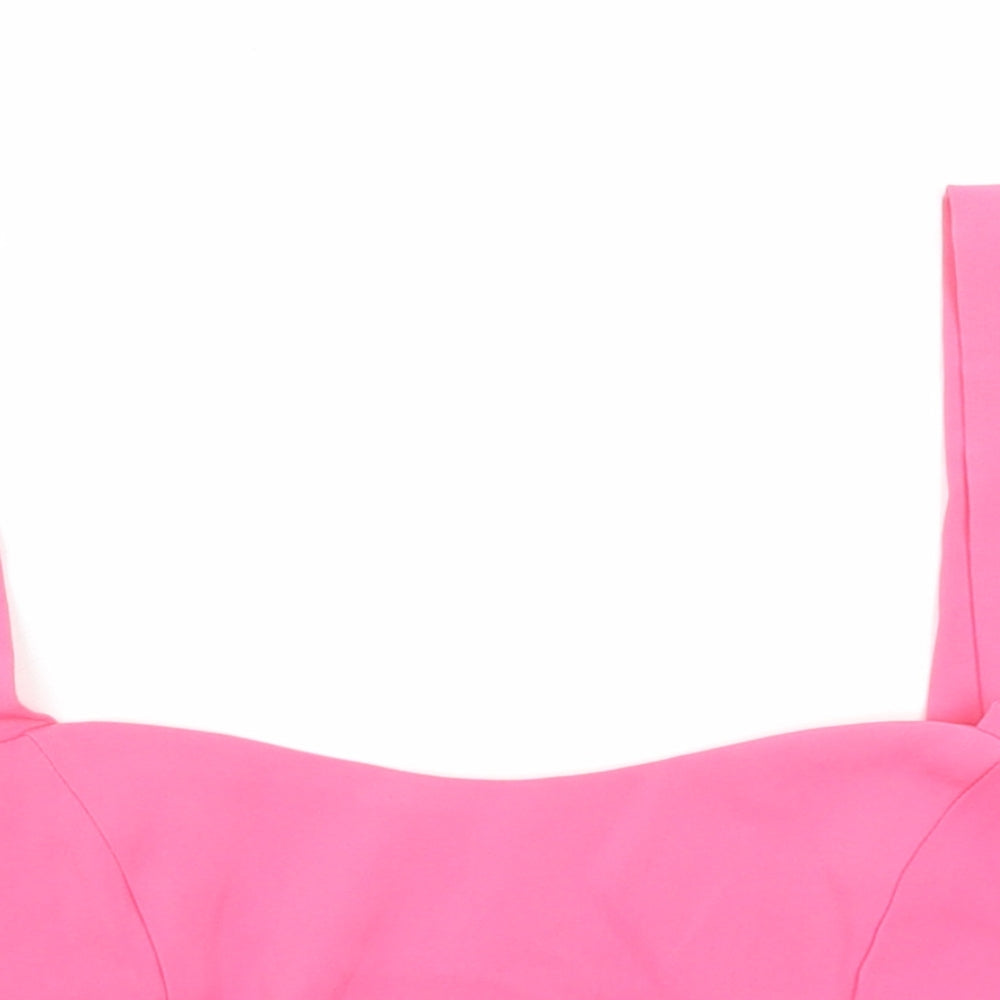 Womens UK Size 10 Reclaimed Vintage Pink Cropped Tank