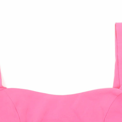 Womens UK Size 10 Reclaimed Vintage Pink Cropped Tank