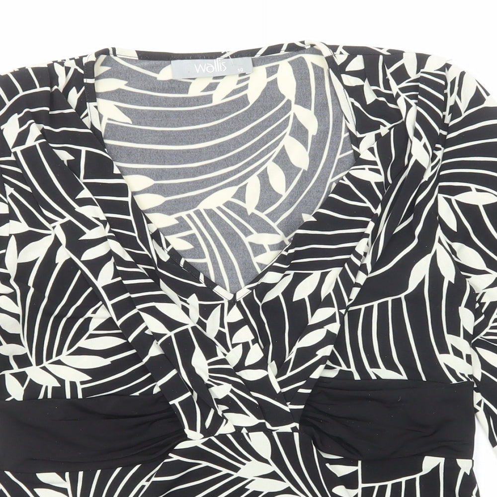 Womens UK Size 10 Wallis Black Basic Blouse