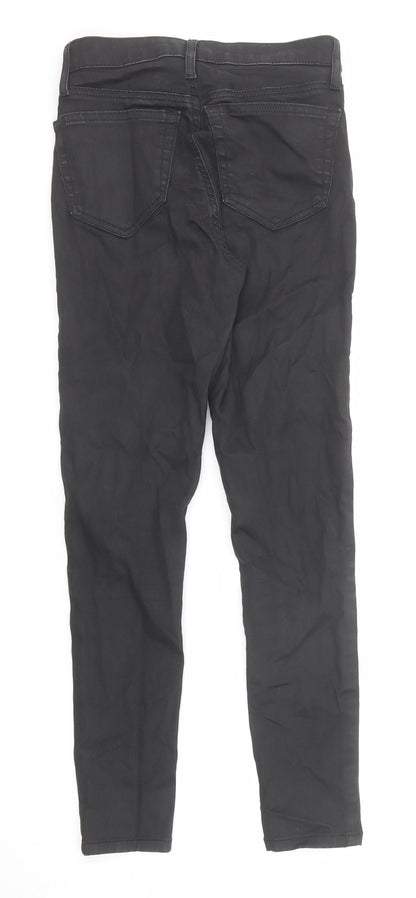 Topshop Womens Black Cotton Skinny Jeans Size 26 in L30 in Regular Zip