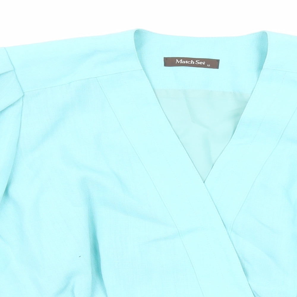 Match Set Womens Blue Jacket Blazer Size 12 Button