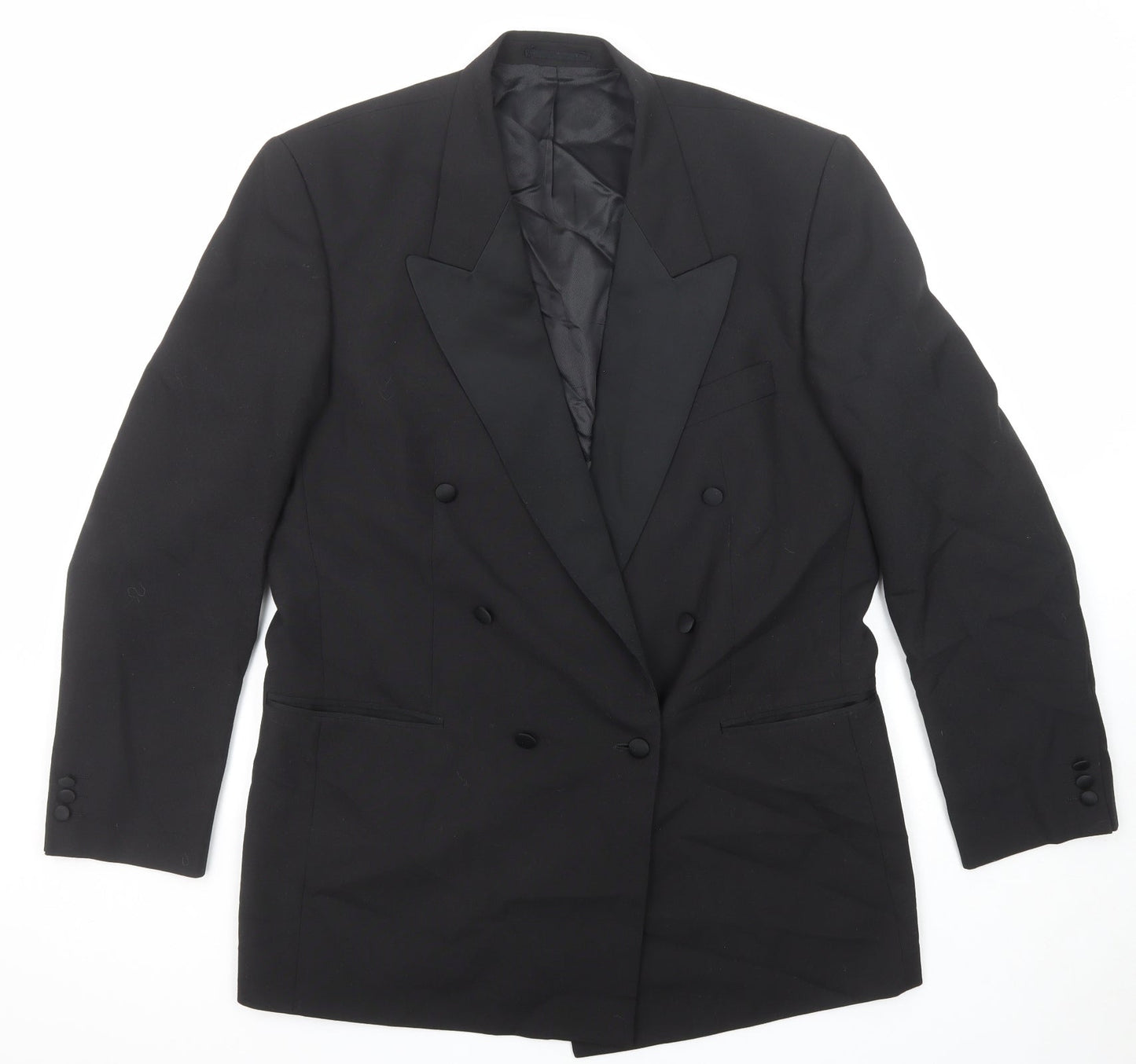 Leonards Mens Black Polyester Jacket Suit Jacket Size 42 Regular