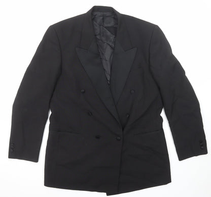 Leonards Mens Black Polyester Jacket Suit Jacket Size 42 Regular