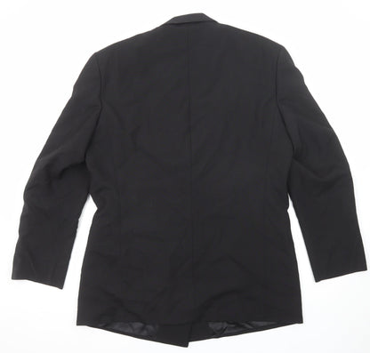 Leonards Mens Black Polyester Jacket Suit Jacket Size 42 Regular
