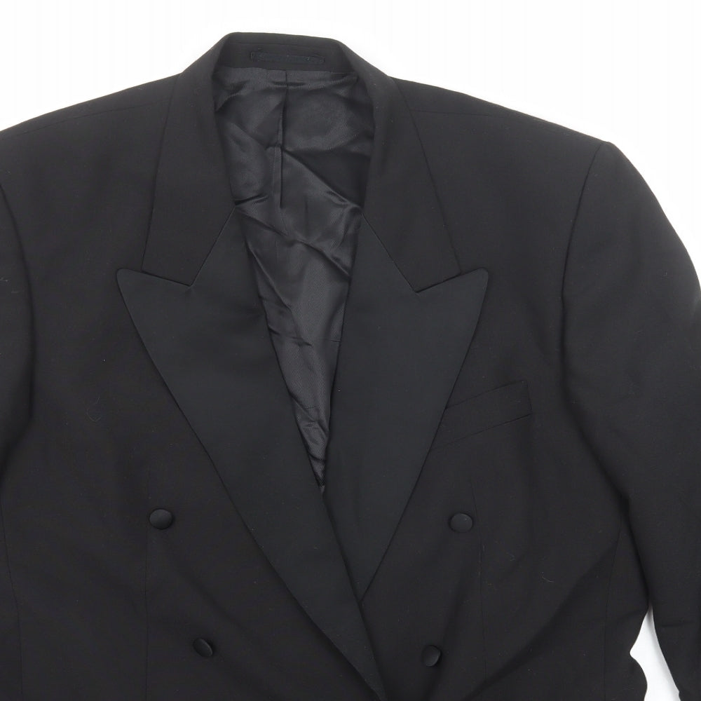 Leonards Mens Black Polyester Jacket Suit Jacket Size 42 Regular