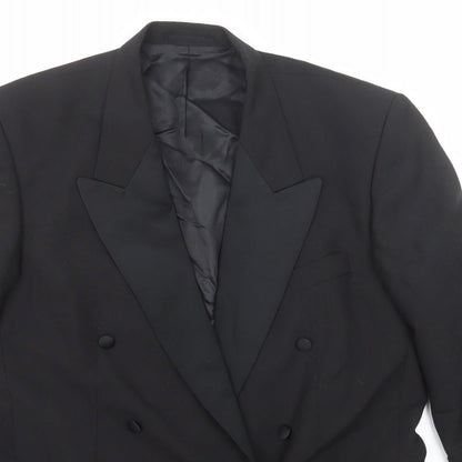 Leonards Mens Black Polyester Jacket Suit Jacket Size 42 Regular