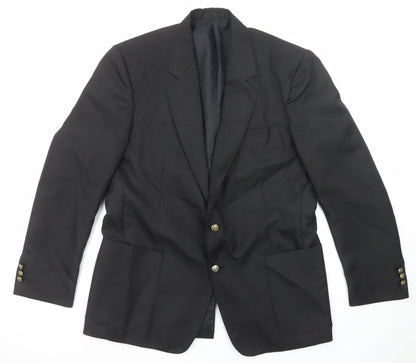 Mens UK Size 42 Essentials Regular Black Suit Jacket