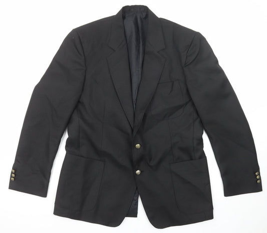 Mens UK Size 42 Essentials Regular Black Suit Jacket