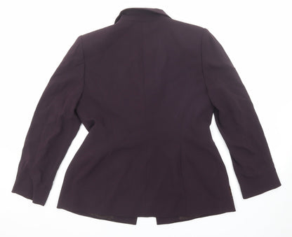 Country Casuals Womens Purple Jacket Blazer Size 12 Button - Lace Embroidery