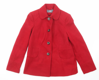 Womens UK Size 10 BHS Red Pea Coat