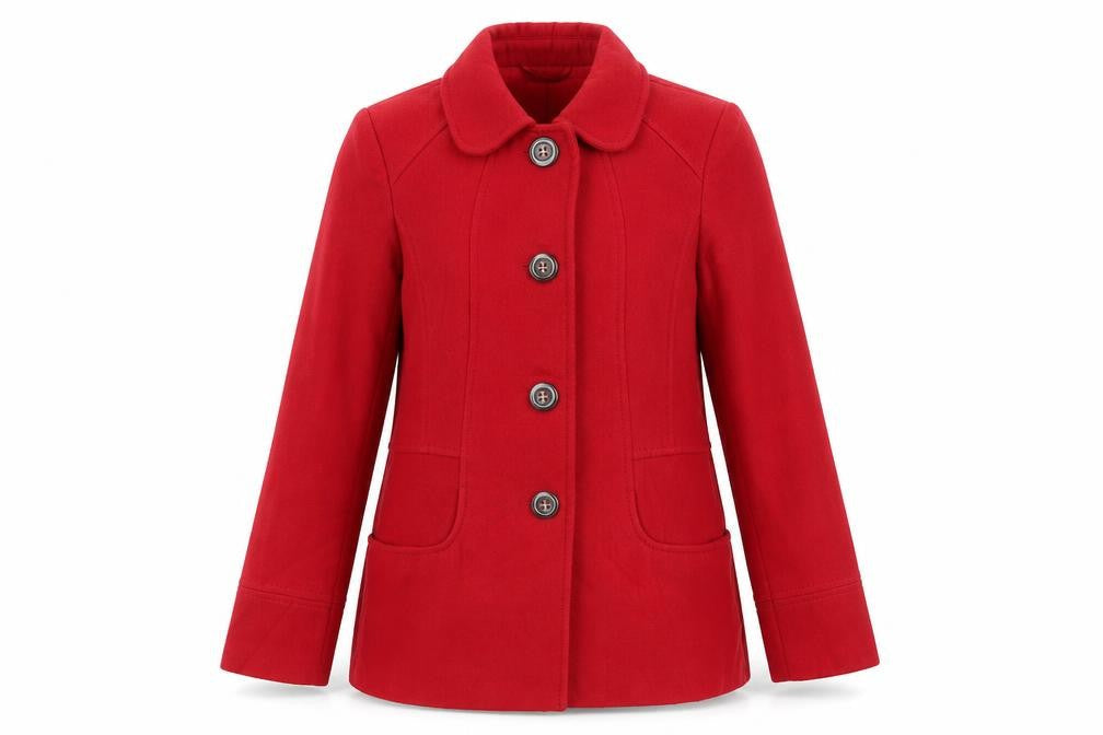 Womens UK Size 10 BHS Red Pea Coat