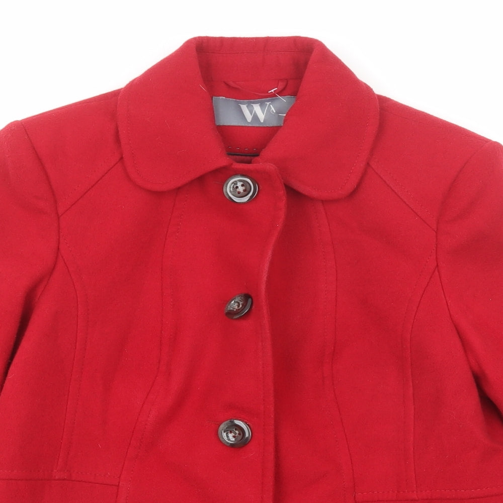 Womens UK Size 10 BHS Red Pea Coat