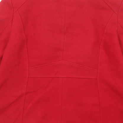 Womens UK Size 10 BHS Red Pea Coat