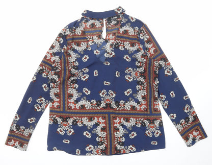 Womens UK Size 12 Missguided Blue Basic Blouse