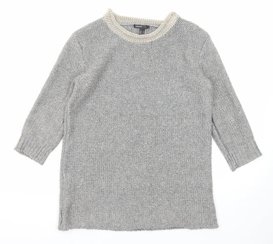 Womens UK Size M Mango Grey Pullover Jumper