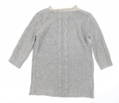 Womens UK Size M Mango Grey Pullover Jumper