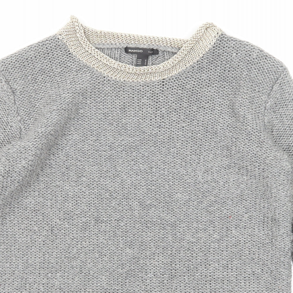 Womens UK Size M Mango Grey Pullover Jumper