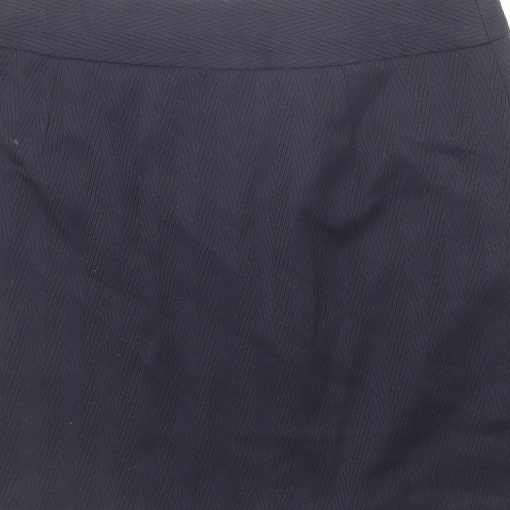 NEXT Womens Blue Polyester A-Line Skirt Size 8 Zip