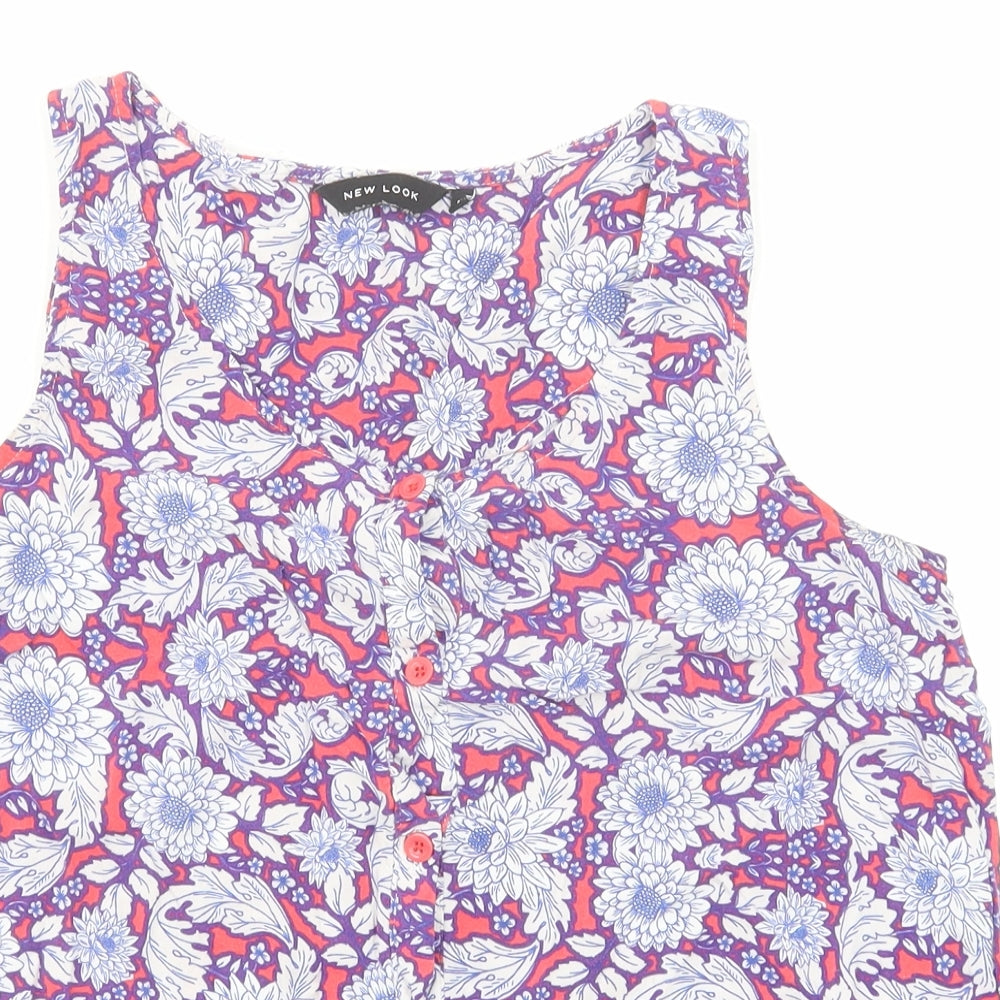 Womens UK Size 12 New Look Multicoloured Camisole Button-Up