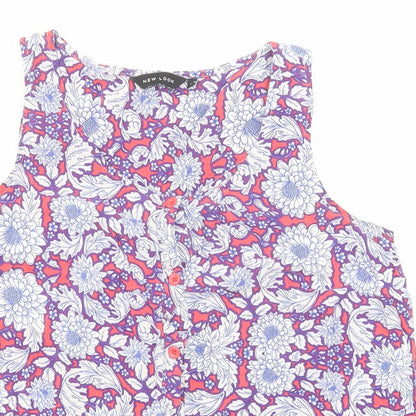 Womens UK Size 12 New Look Multicoloured Camisole Button-Up