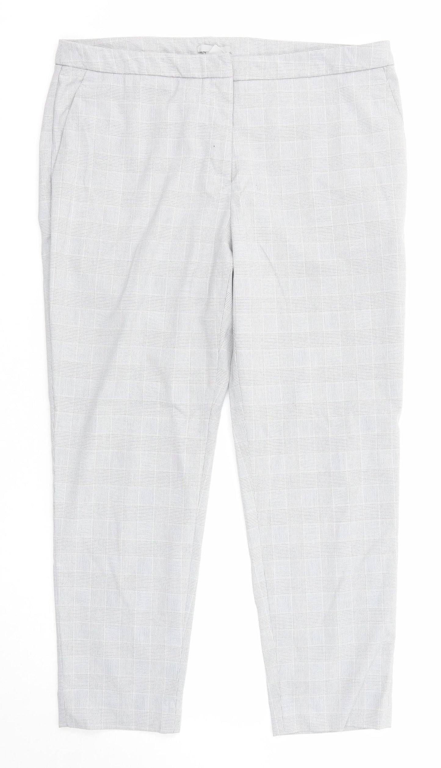 Womens UK Size 14 H&M Regular Fit Dress Pants Grey Trousers