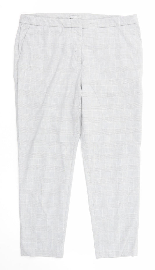 Womens UK Size 14 H&M Regular Fit Dress Pants Grey Trousers