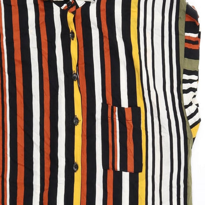Dorothy Perkins Womens Multicoloured Striped Viscose Shirt Dress Size 12 Collared Button
