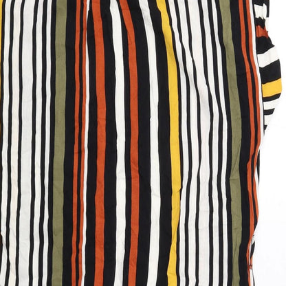 Dorothy Perkins Womens Multicoloured Striped Viscose Shirt Dress Size 12 Collared Button