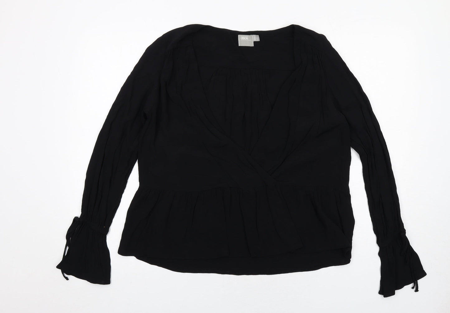 Womens UK Size 6 ASOS Black Basic Blouse