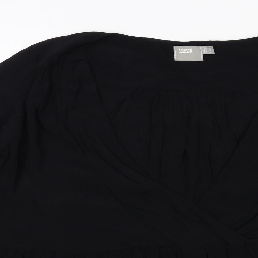 Womens UK Size 6 ASOS Black Basic Blouse