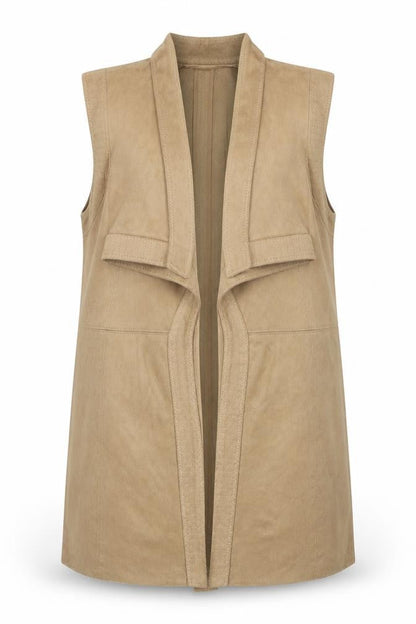 Dalia Womens Brown Jacket Waistcoat Size 14 - Suede Effect
