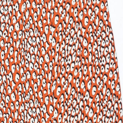 Nasty Gal Womens Orange Geometric Polyester Tank Dress Size 12 Square Neck Zip