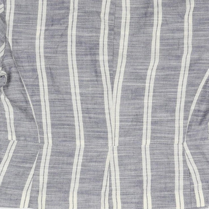 Zara Womens Blue Striped Jacket Blazer Size XS - Crocheted Lace Detail